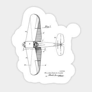 Airplane vintage patent drawing Sticker